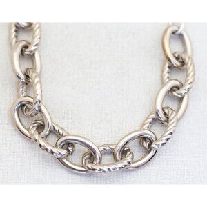 18 inch, Vintage Oval Cable Unique Stylish Bulky Chain Necklace - E1